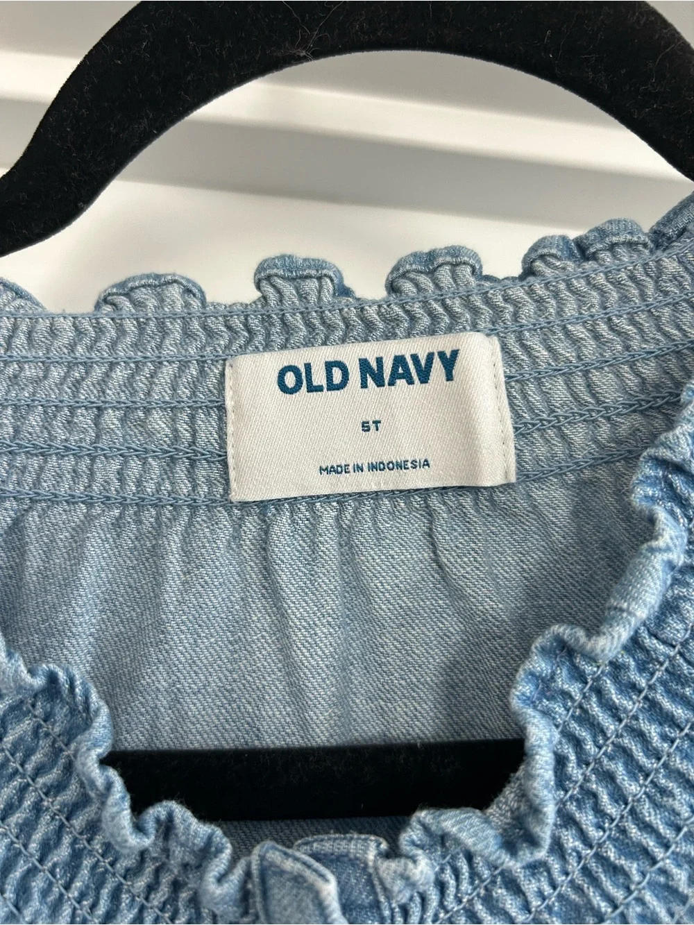 Old Navy Light Blue Denim Button-Down Ruffle-Hem Dress